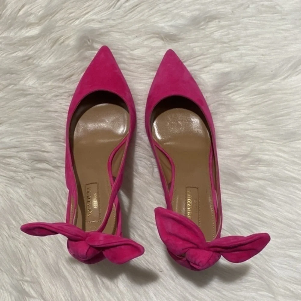 New Aquazzura 85mm Bow tie pumps‎ size 39.5EU